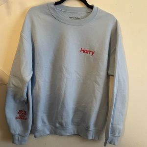 baby blue harry styles embroidered crewneck